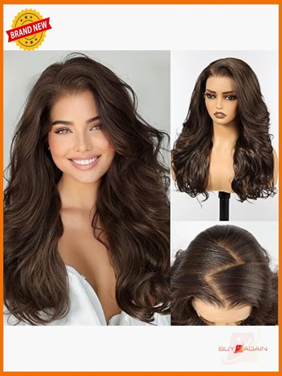 24 inch HD Lace Front Synthetic Wig, Long Curly Layered Wigs for Women main image 4